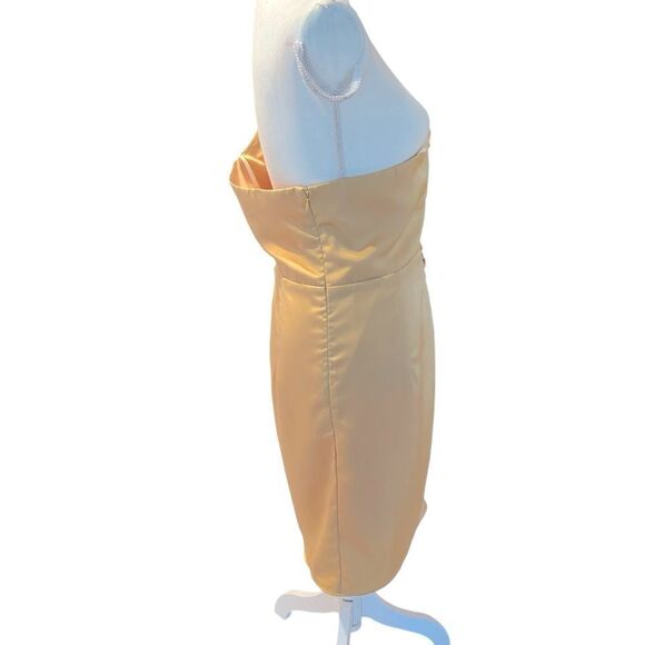 Elle Zeitoune One Shoulder Yellow Mini Dress Size Large - Picture 6 of 8